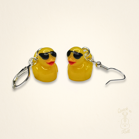 Boucles d'oreilles Ducky, crochet en acier inoxydable. Crochets ouverts ou fermés